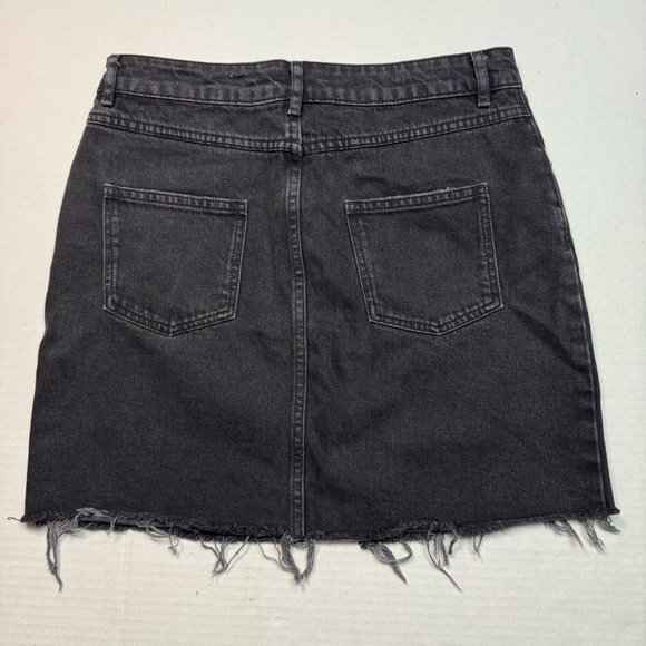 ASOS Raw Hem Denim Skirt in Washed Black Size: 8 (UK 12) - Picture 2 of 10